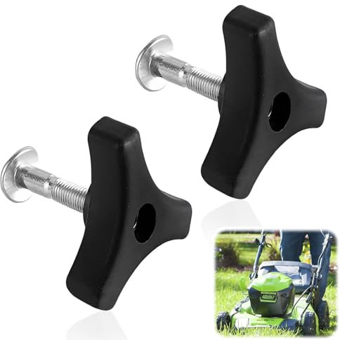 Hugwish 2pcs Universal-Rasenmähergriff Flügelmutter Schraube, Rasenmäher Griff Knöpfe Mutter Schraube, Rasenmäher Griffschrauben Set, Universal Lawnmower Accessory (2)