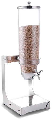 3.5L/7L/10.5L/14L Countertop Cereal Dispenser, Stainless Steel Dry Food Dispenser with PC Bowls, Snack Organizer Containers Storage for Kitchen Or Pantry,Single