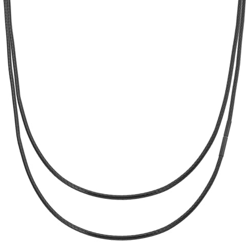 PATIKIL Collana in pelle intrecciata, impermeabile, in corda cerata, con chiusura in acciaio inox