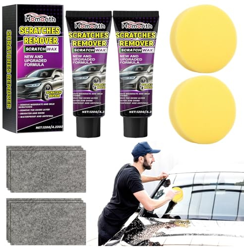 Fosoloni 2 Stück Kratzer Entferner Auto, Lack Reparatur Set Tiefe Kratzer Enthält Nanobeutel und Schwämme, 120g Auto Scratch Remover für Verschiedene Oberflächen
