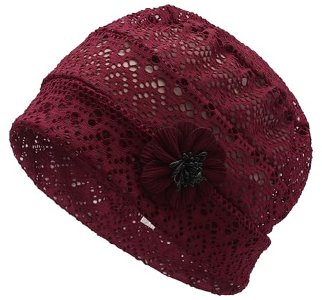 ZLYC Damen Summer Beanie Mütze Elastischer Chemo Hut mit Blumen