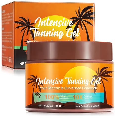 Luxury Intensive Tanning Gel, Natural Tanning Accelerator Cream for Sunbeds & Outdoor Sun, Hydrating Sun-Kissed Glow for All Skin Types