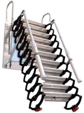 Attic Ladder for Home Decor Foldable Manual Telescoping Staircase Space-Saving Wall Ladder Retractable Loft Steps Easy Install Attic Stairs.