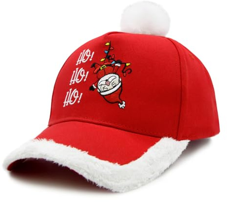 WALNOVA Basecap Weihnachtsmütze für Damen Herren, Plüsche Stickerei Weihnachtsmützen Erwachsene, Verstellbare Christmas Santa Baseball Cap für Weihnachts Silvester Party