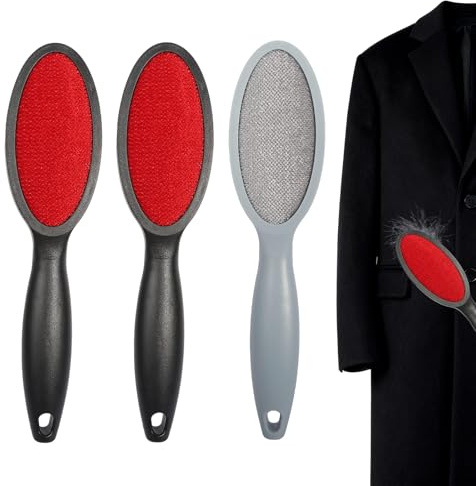 3 Stück Fusselbürsten, Doppelseitige Fusselentfernerbürste, Wiederverwendbare Fusselbürste Reise Fusselbürste Veloursbürste für Kleidung Sofas Autositzbezüge Decken Tierhaare