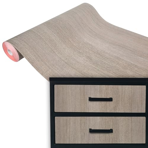 DecoMeister Pellicola Adesiva per Mobili 67,5x100 cm - Carta Adesiva Effetto Legno per Rivestimento Mobili Cucina e Armadio - Pellicola Decorativa Lavabile e Impermeabile - Legno Tortora