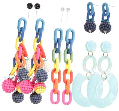 UPKOCH Set di Orecchini Donna in Acrilico Colorato, Stile Creativo alla Moda, per Feste in Costume e Accessori Unici per Donne