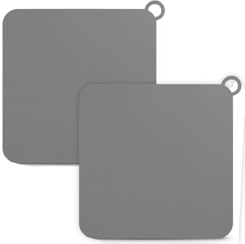 Nivofu 2 Pezzi Copri Scarico in Silicone, Tappo Doccia Antiodore, Quadrato | Cuscinetto Deodorante per Cucina, Bagno, Doccia e WC, Protezione Contro Cattivi Odori, Grigio