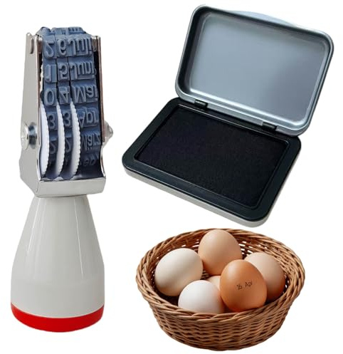 Eierstempel Datum Eier Datumstempel Datum Stempel Tag Monat Ohne Jahr für Hühner Enten Wachteleier alle Eierarten Kompakt Mini Stempelset (Schwarz, Weißes Rad)
