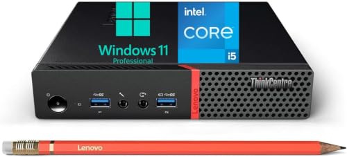 Lenovo ThinkCentre M700 Mini Desktop PC, Intel Core i5-6400T, 8 GB RAM, 256 GB SSD, Tastiera QWERTY americana, WiFi, Bluetooth, Windows 11 Pro (Ricondizionato)