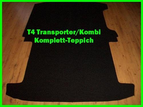 Komplett Teppich Fußmatte passend für VW T4 Transporter/Kombi und Caravelle (für Modelle mit einfacher Ausstattung/ohne Seitenverkleidungen) (ab Bj.96 normaler Radstand Schiebetür rechts) DSX352