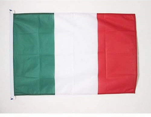 AZ FLAG Bootsflagge Italien 90x60 cm Mesh-Polyester Kunststoffringe | Für außen und Boote Italienische Bootsflagge Italia wetterfest mit doppelten Nähten und verstärkten Kanten
