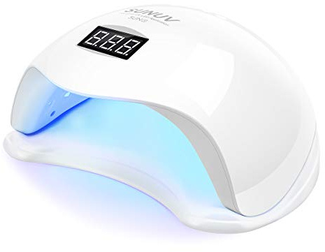 SUNUV UV Light for Nails, UV LED Nail Lamp with 4 Timer Settings, Compatible with All Gel Polish, Auto Sensor LCD Display Removable Base, SUN5