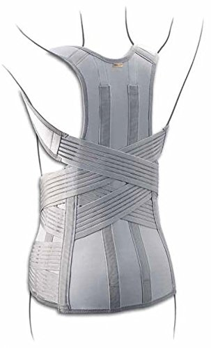 Tenortho - Corsetto Agilomb Dorso-Lombare Con Spallacci In Fibra Di Carbonio, Colore: Grigio, Taglia: M Ø Bacino 90-100 cm