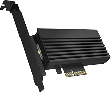 ICY BOX PCI Express Karte, M.2 NVMe SSD zu PCIe 4.0 Adapter, Kühler, LED Beleuchtung, M-Key, 2230, 2242, 2260, 2280, IB-PCI214M2-HSL