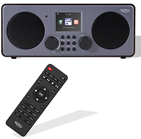 XORO DAB 600 IR V3 - Internet DAB+/UKW Radio mit WLAN, 2 x 5 Watt RMS, USB 2.0, App-Steuerung, Bluetooth, Spotify Connect, AUX, Weckfunktion, Wetterstation