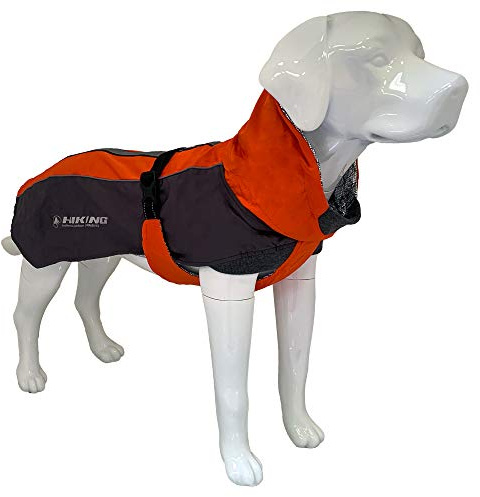 Croci Hiking Hundemantel, wasserdicht, Makalu, temperaturregulierendes Futter, Schwarz/Orange, 45 cm