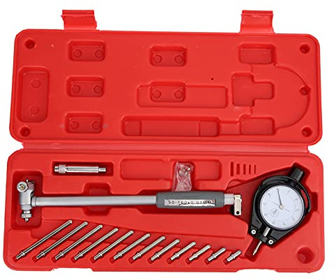 Jeanoko Innendurchmesser Zifferblatt Extender Zifferblatt Bohrungslehre Inspektionslehre Metallbearbeitung mit 12-teiligen Messköpfen Set 0,01 mm 50-160 mm