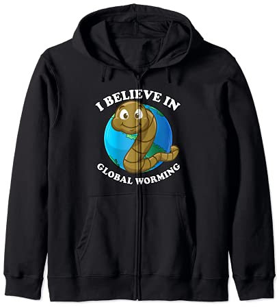 Yo creo en la lombriz de abono de gusano global Sudadera con Capucha