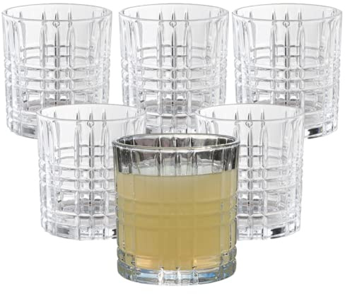 Kadum Bicchieri da whisky da 300 ml, set da 6 bicchieri da whisky | Old Fashioned | set di bicchieri in cristallo | ottima qualità | lavabile in lavastoviglie | gin cognac acqua scotch