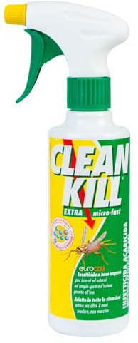 Clean Kill Insetticida Ecologico Biokill Spray Extra Micro Fast No Gas a Base Acquosa Flacone da 375ml Bio Kill
