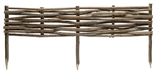 Haselnuss Beeteinfassung Beetumrandung robust 90 x 40 cm