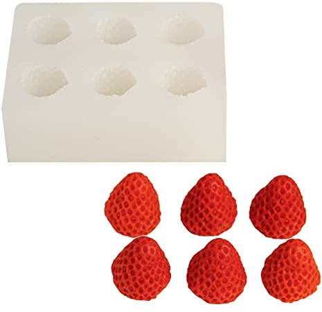 Kerzenformen Silikon DIY Kerzen Form 3D Erdbeer Seifen Form Kerze Silikonform für DIY Kerzen Herstellung Handwerk Ornamente Fondant Duftkerze (B)