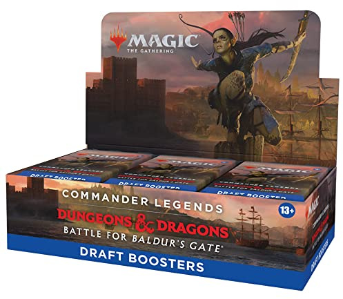 Magic The Gathering D10030000 Box D&D Battle for Baldurs Gate Commander Legends Draft Boosters Display of 24, Multicoloured