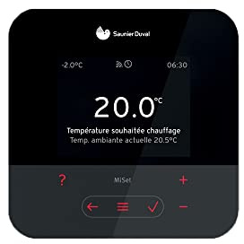 Saunier Duval Cronotermostato Modulante Vía Radio MISET SRT 380f Negro Inalámbrico ZigBee RF