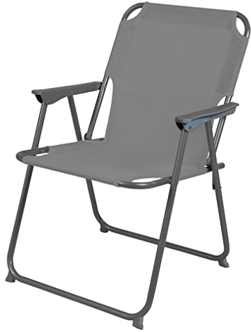 Spetebo Piccolo Campingstuhl - grau - klassischer Gartenstuhl zum Zusammenklappen - Camping Garten Angel Stand Falt Klapp Stuhl …