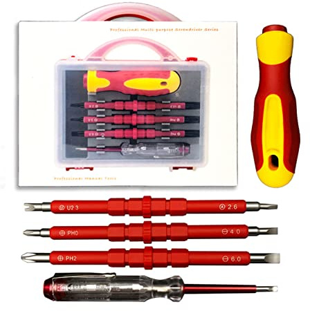 Set di Cacciaviti 5 in 1, Cacciavite Multifunzionale Isolato, Punta Rimovibile Impugnatura Ergonomica Set di Cacciaviti Elettronici Per Manutenzione