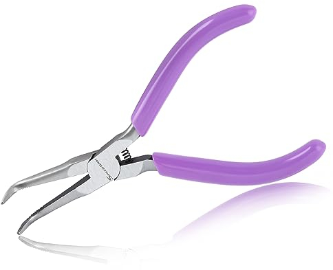SPEEDWOX Bent Needle Nose Pliers with Serrated Jaw, Limited Warranty, Perfect for Jewelry Making, Wire Bending and Small Object Gripping