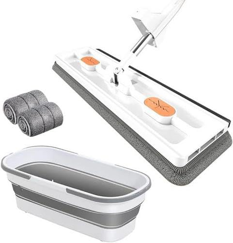Eteslot Balai Nouveau Style avec Serpillière et Manche en Aluminium - Balai Plat avec Seau