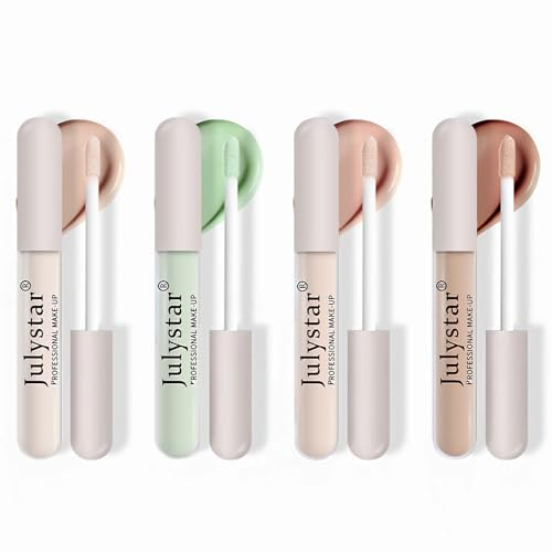 4PCS Make Up Liquid Concealer Full Coverage Under Eye Concealer Long Lasting Waterproof 4 Colour Corrector,Lightweight Hydrating Concealers & Correctors for Dark Circles,Cruelty Free