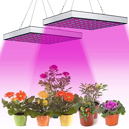 Ikodm 2X Pflanzenlampe LED Vollspektrum 15W 225LEDs Pflanzenlicht Pflanzenleuchte Wachstumslampe Grow Light für Zimmerpflanzen, Hydroponic, Indoor Seeding Veg Flower, Gemüse und Blumen