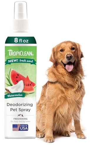 TropiClean Watermelon Cat & Dog Deodorizing Spray | Cat & Dog Grooming Supplies | 8 oz | Made in the USA