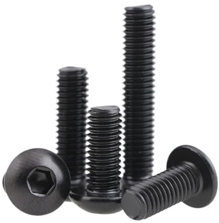 YUANYAO M3 M3*10 M3x10 M3*12 M3x12 M3*16 M3x16 Schwarz 304 Edelstahl SS DIN7380 Schraube Sechskant Innensechskant Pan Runde Halbrundschraube (Color : Black 304ss, Size : 30Pcs M3x16)