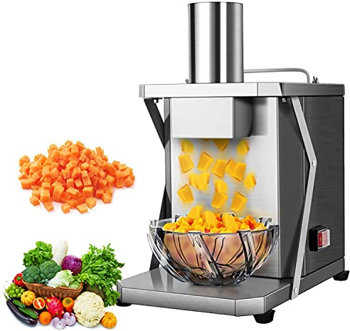 Coupe-légumes électrique commercial, trancheuse à légumes 200 W, coupe-oignon, pommes de terre, carottes, robot culinaire, machine de découpe de fruits avec lames de 6/8/10/12/15 mm, râpe à