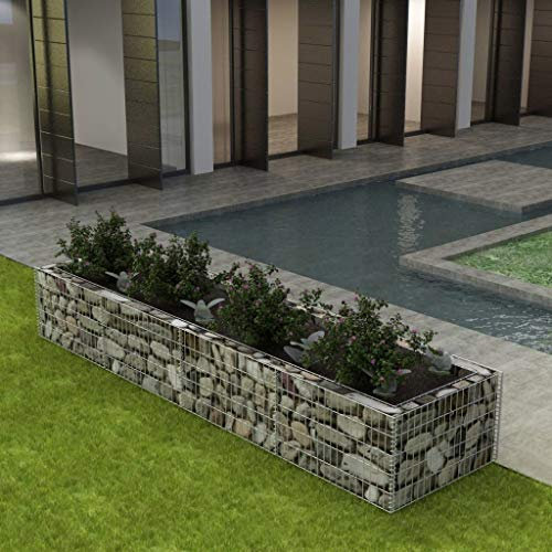 Homgoday Gabion surélevé en acier galvanisé - Jardin surélevé durable et élégant - Capacité 1400 kg/m³