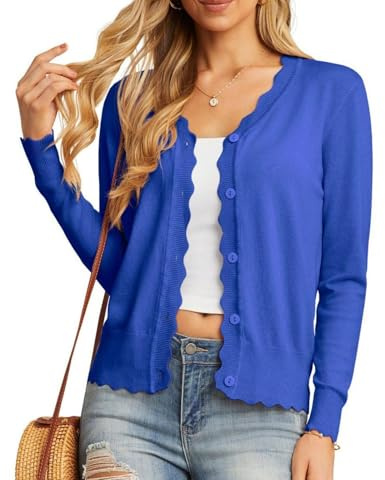 GRECERELLE Cardigan Femme avec Boutons et Encolure en V Cardigan Femme Léger et Estival Elégant avec Dentelle