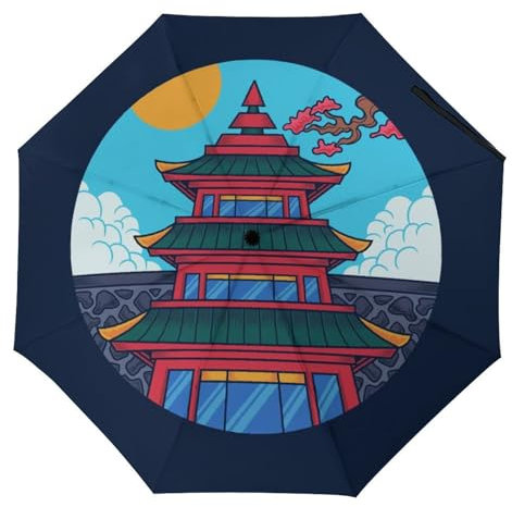 YBQLNP Windproof Umbrella Pavilion Automatic Umbrella Compact Folding Umbrella For Men Women Teenage