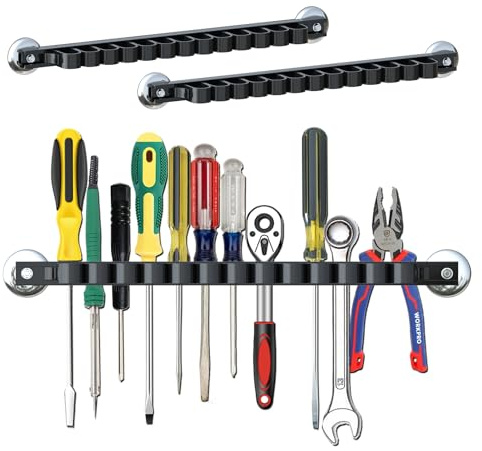 3-H Magnetischer Schraubendreherhalter, magnetischer Werkzeughalter, 2 Stück Schraubendreher-Organizer, Schraubenregal für Schraubendreher (schwarz)