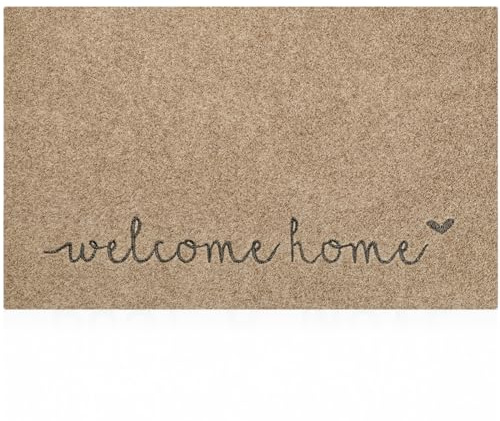 Lzuso Brown Welcome home Door Mat Durable Outdoor Mats Front Door Mats Indoor Non-Slip Rubber Welcome Doormats for Front Door Entryway Balcony Patio 28 x 18