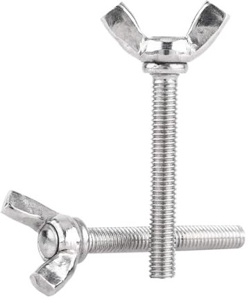 Eujgoov 5 Stück M6 DIN316 304 Edelstahl, Flügelschraube, Stahl-Flügelschraube, Schalter, 4-Gang-Stahlflügel-Daumenflügel-Handschrauben, Schrauben (M6*30MM)