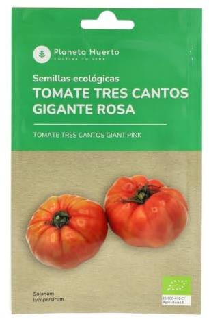 Planeta HUERTO Semillas Ecológicas de Tomate Tres Cantos Gigante Rosa – Tomates Grandes, Dulces y Productivos