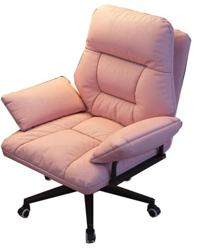 JAVYPPT Stuhl Bürostuhl Ergonomischer Chefsessel Arbeitsstuhl mit Rollen Computer-Schreibtischstuhl mit Einstellbarer Höhe Drehbarer Rollstuhl for Kosmetikstuhl for Erwachsene(/Pink,Grey Wolf)