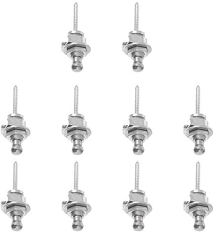 ifundom 10 Stück Silberne Gitarrengurtverschlüsse Einfach Zu Installierende Gitarrengurtknöpfe Für Bass- Und E-gitarren