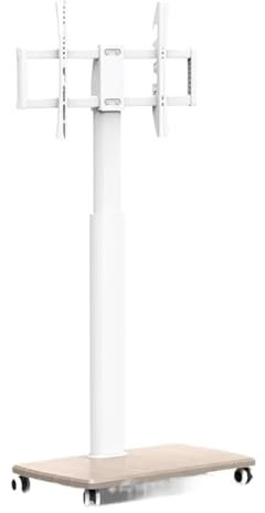 KINGLD TV Mount Stand Rolling TV Floor Stand for 32 to 65 70 Inch TVs, Portable Mobile TV Cart on Wheels, Tall TV Stand with Swivel Mount For Plasma/Curved TV(White)