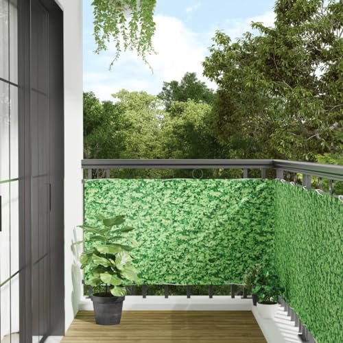 Lauuoeriau Möbelartikel Home Balkon Sichtschutz Pflanzenoptik grün 400x75cm PVC-Möbel