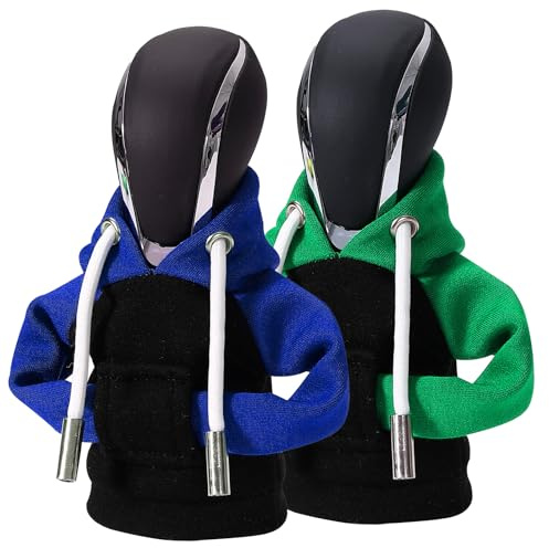 Sonwaha 2 Stück Leuchtender Schaltknauf Hoodie - Stern Schaltknauf Abdeckung in Blau und Lila für Auto Schaltknüppel (A)